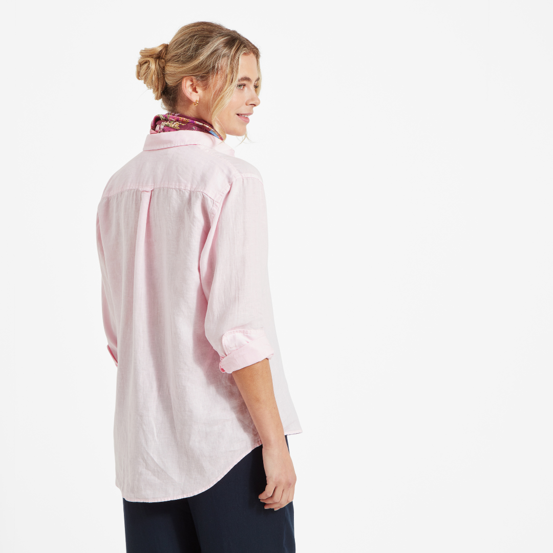 Schoffel Women's Salthouse Linen Shirt in Pale Pink