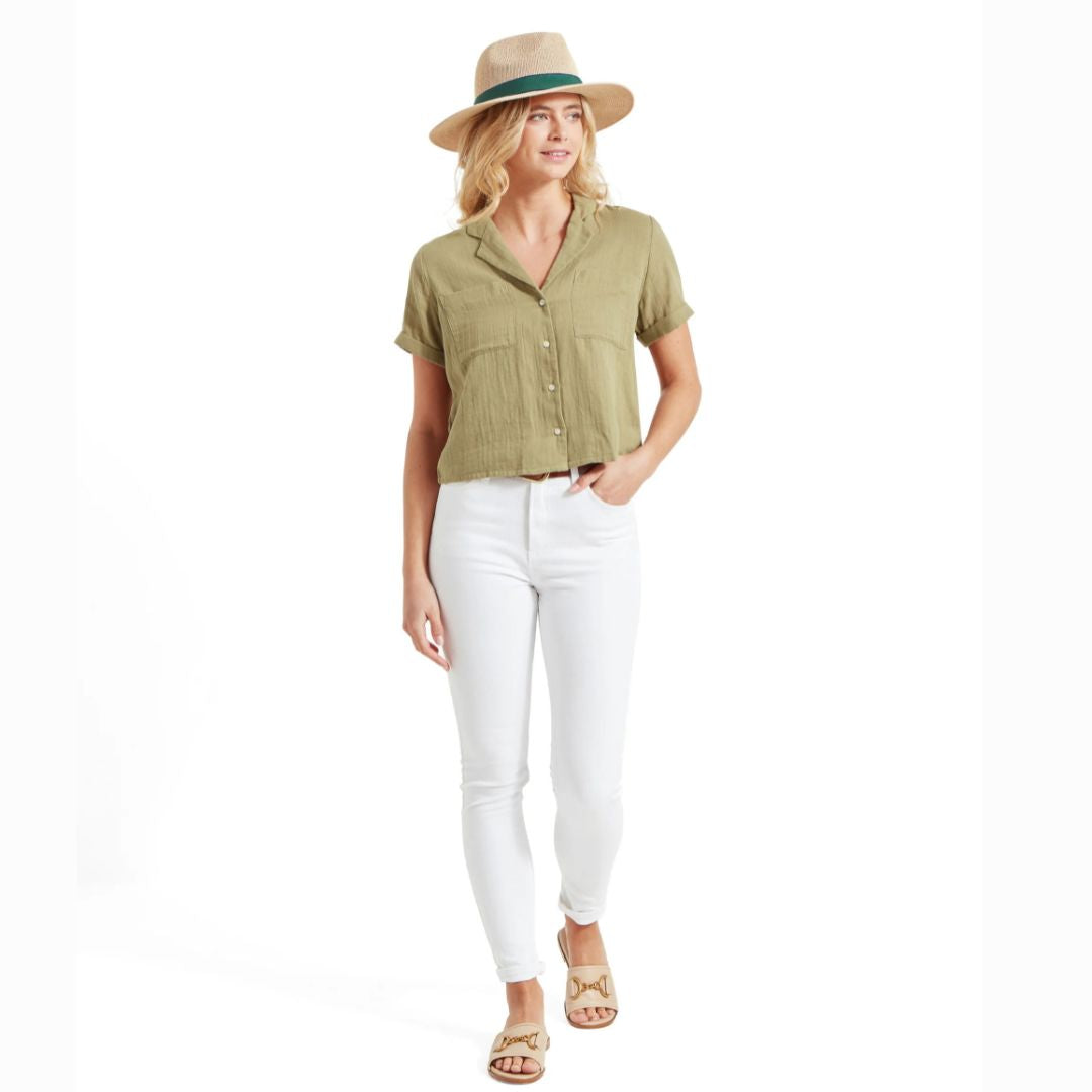 Schoffel Women's Summerfield Shirt in Light Khaki Green