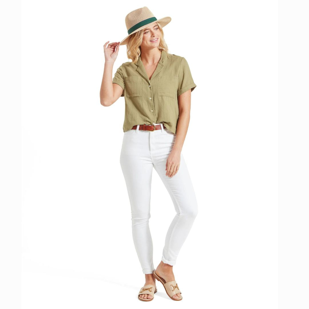 Schoffel Women's Summerfield Shirt in Light Khaki Green