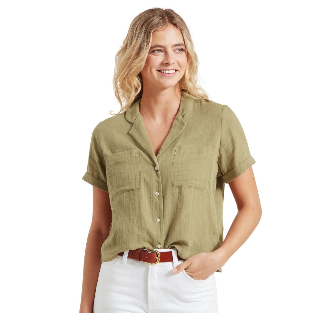 Schoffel Women's Summerfield Shirt in Light Khaki Green
