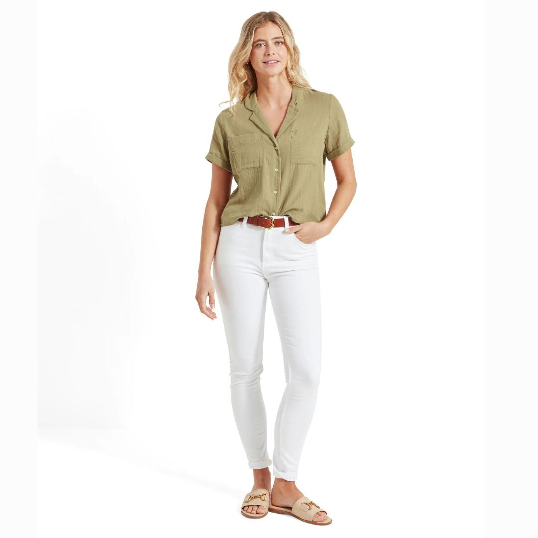 Schoffel Women's Summerfield Shirt in Light Khaki Green