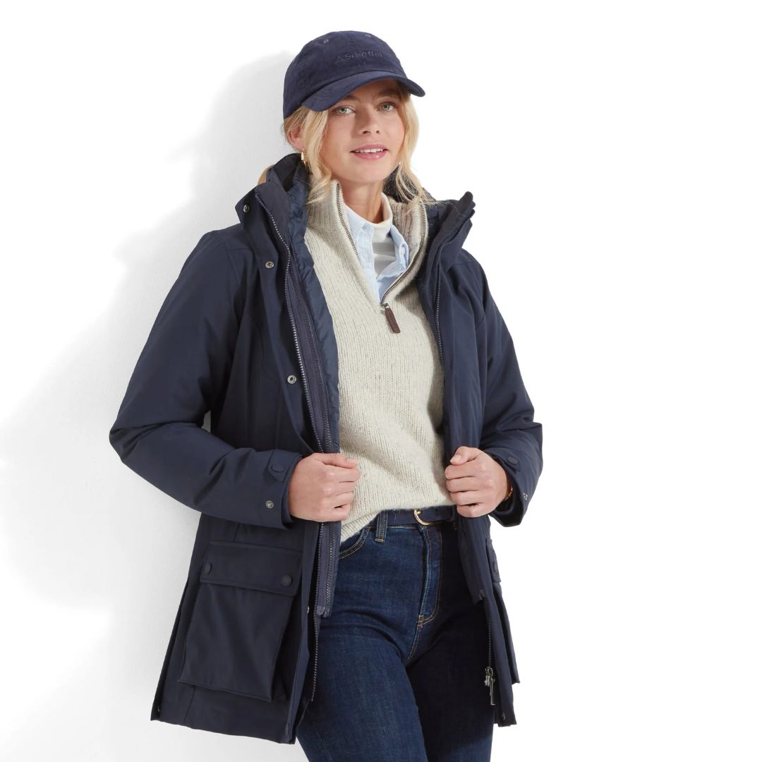 Schoffel Women's Uppingham 3 in 1 Coat in True Navy