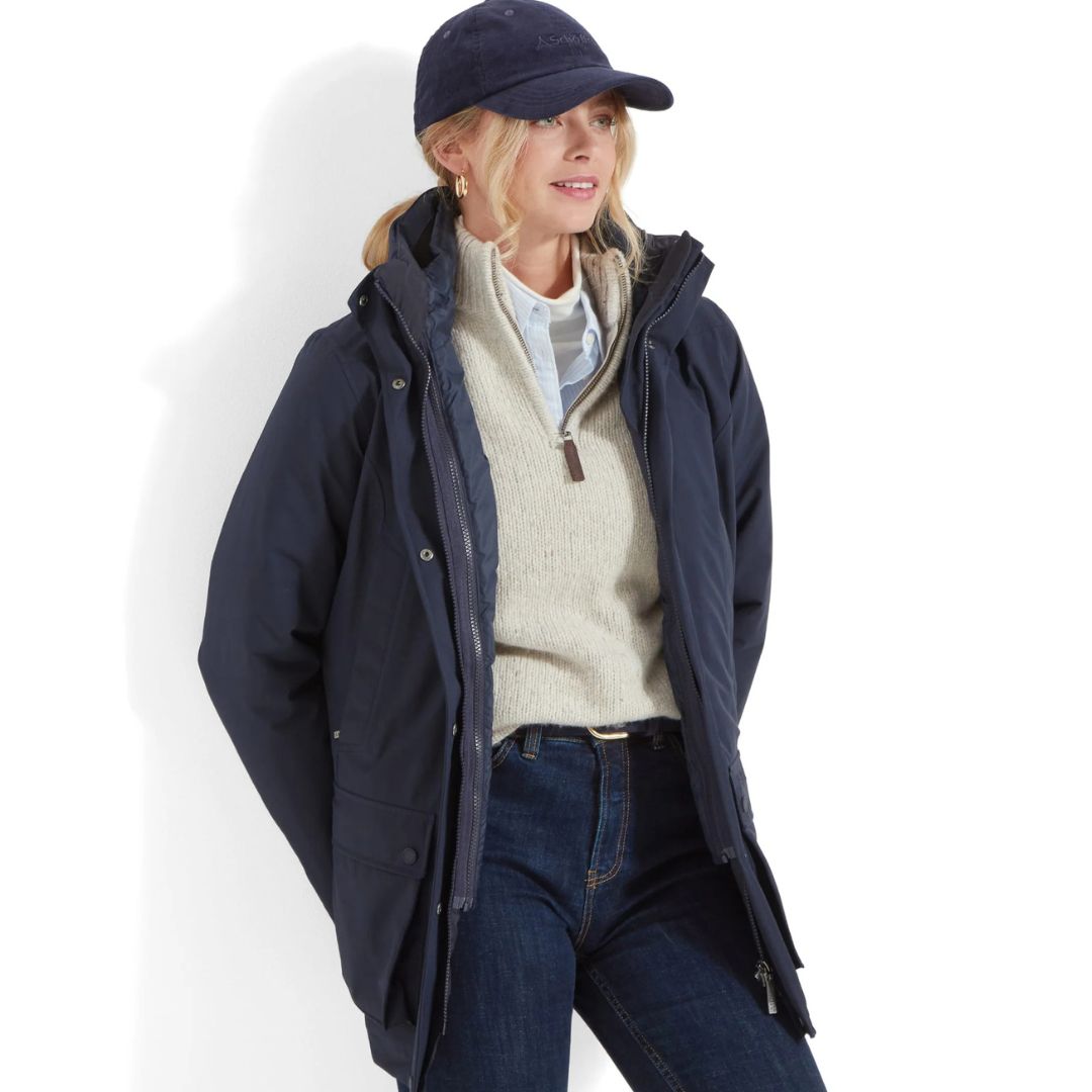 Schoffel Women's Uppingham 3 in 1 Coat in True Navy