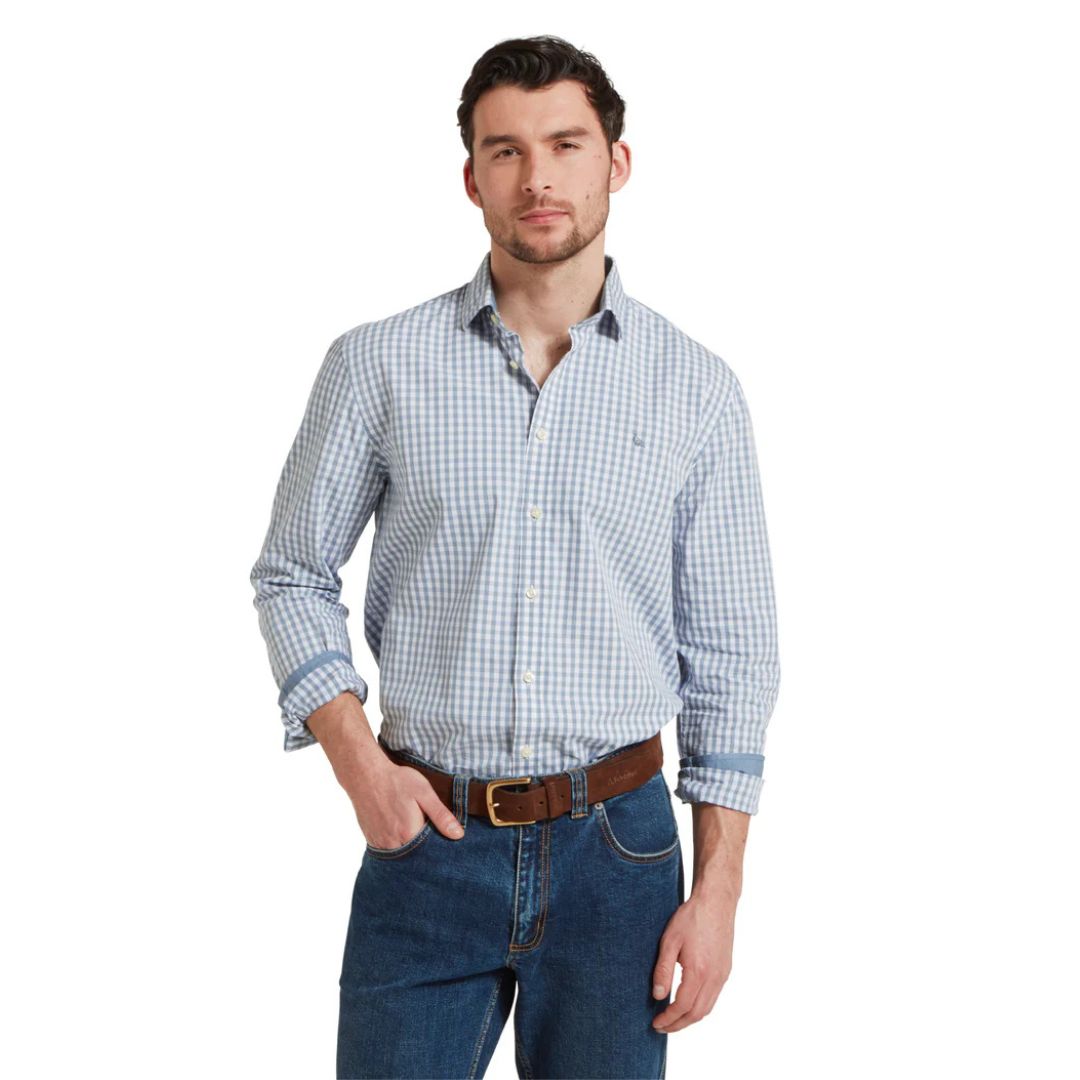 Schoffel Men's Thorpeness Tailored Shirt in Pigeon Blue