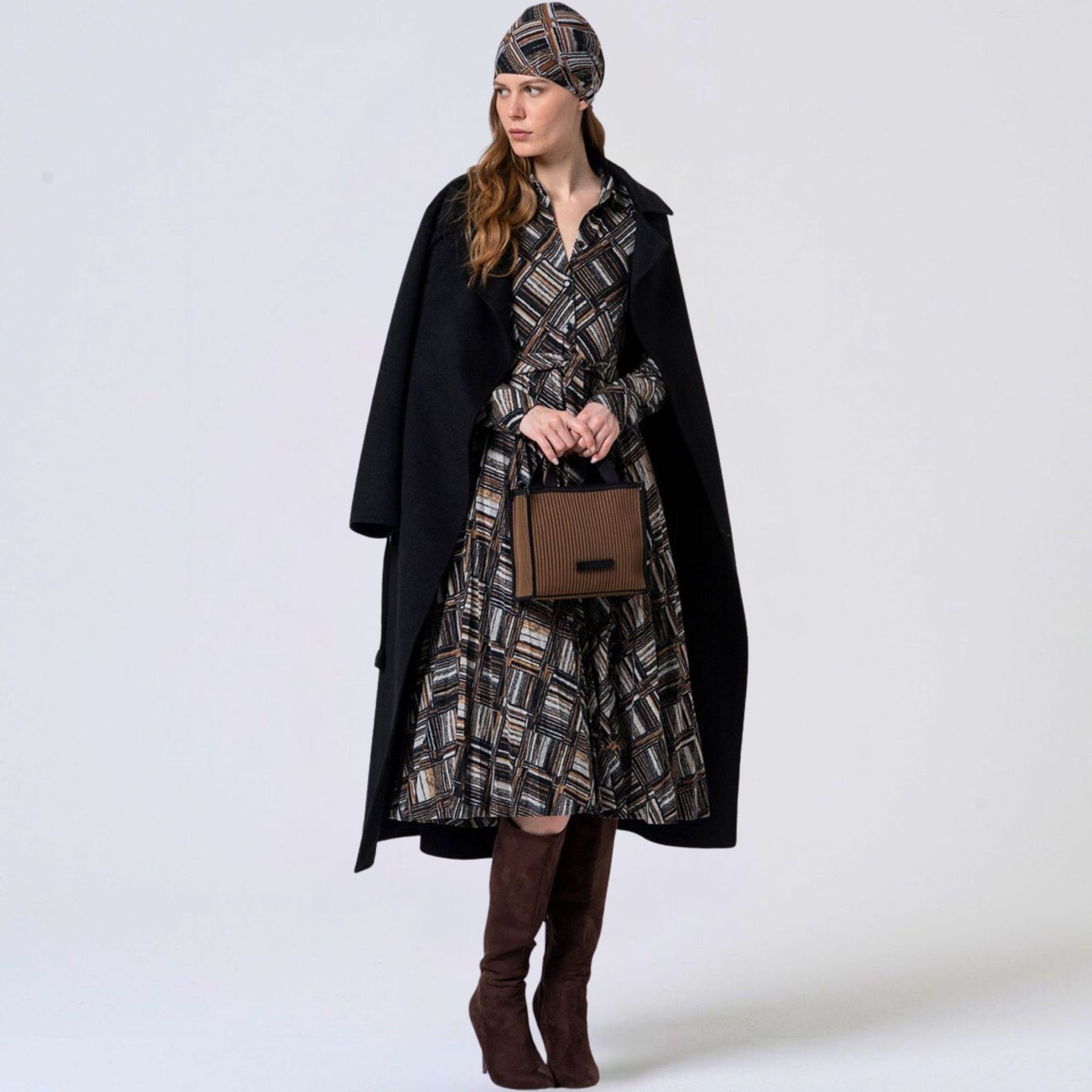 Surkana Women's Lina Handmade Wool Coat in Black