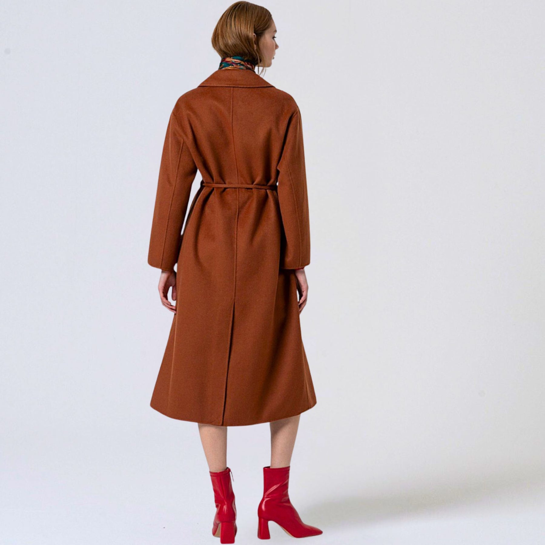 Surkana Women's Lina Handmade Wool Coat in Toffee