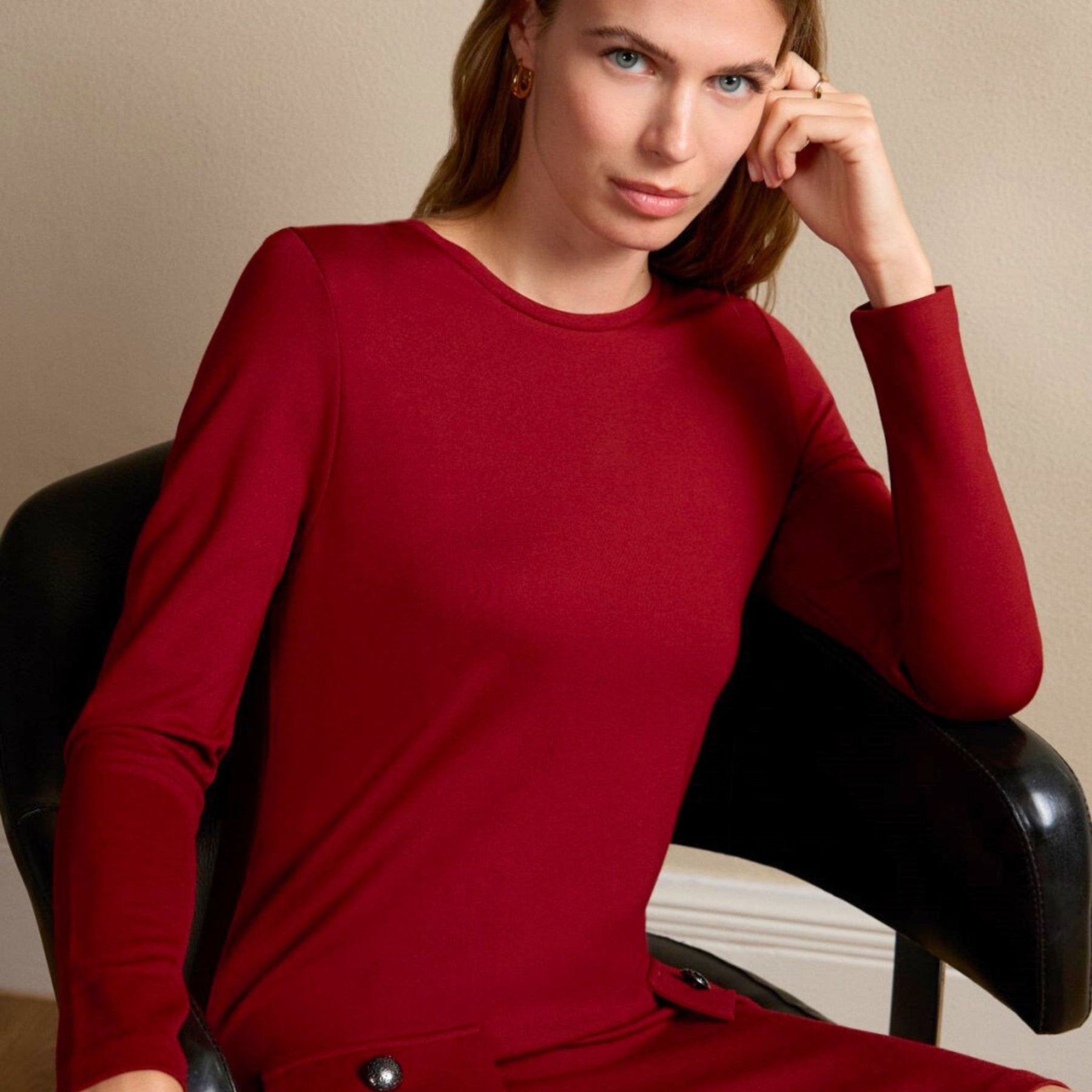 Surkana Women's Lisa Short A-Line Dress in English Red