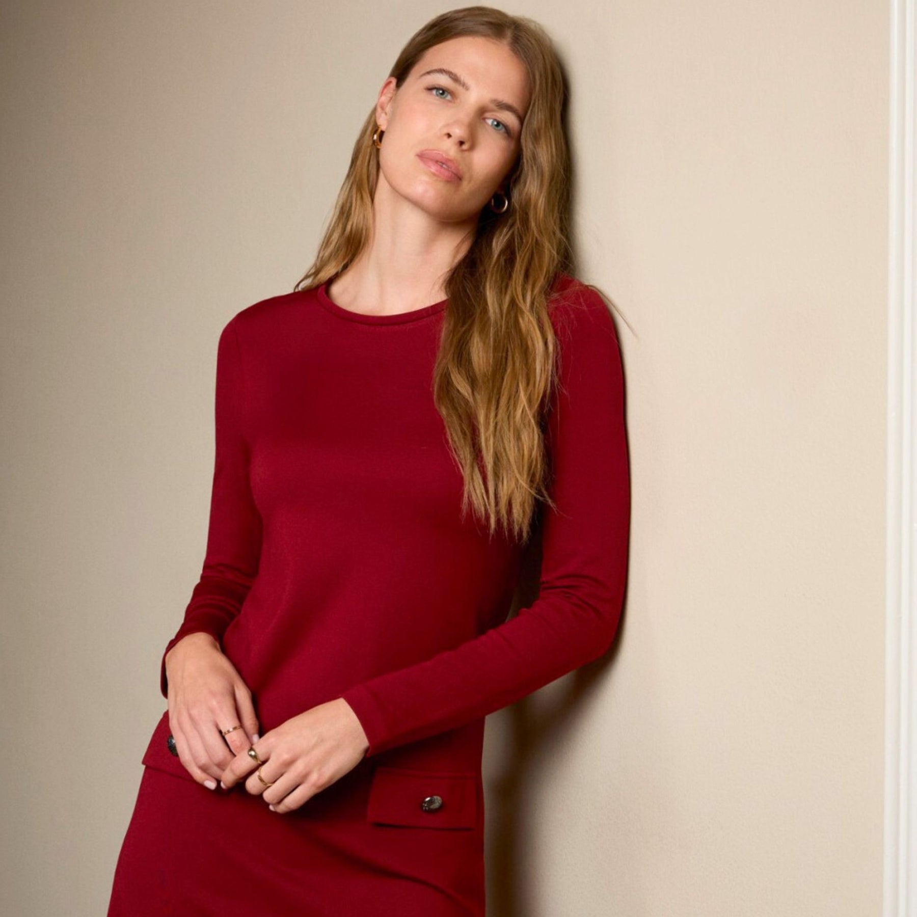 Surkana Women's Lisa Short A-Line Dress in English Red