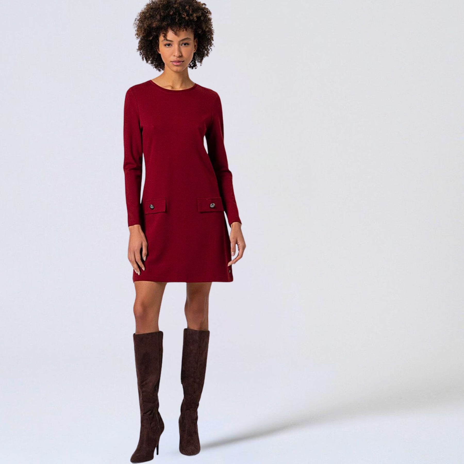 Surkana Women's Lisa Short A-Line Dress in English Red