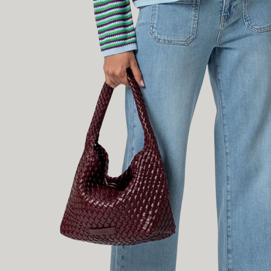 Surkana Braided Shoulder Bag in Chocolate