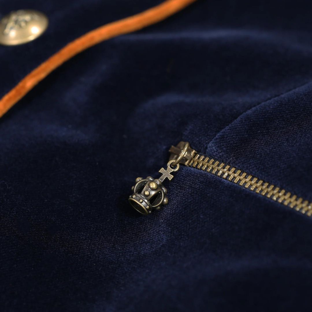 Welligogs Seville Velvet Coat in Navy