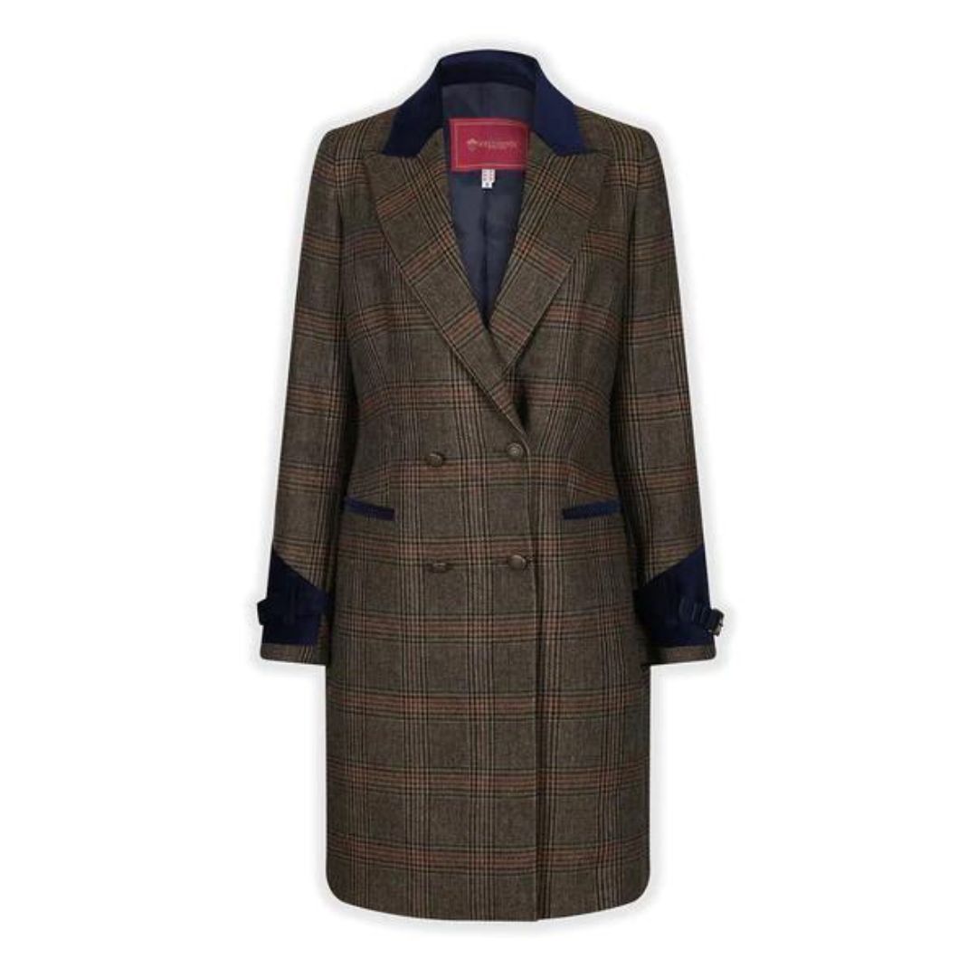 Welligogs Women's Kensington Wool Trench Coat in Midnight Blue