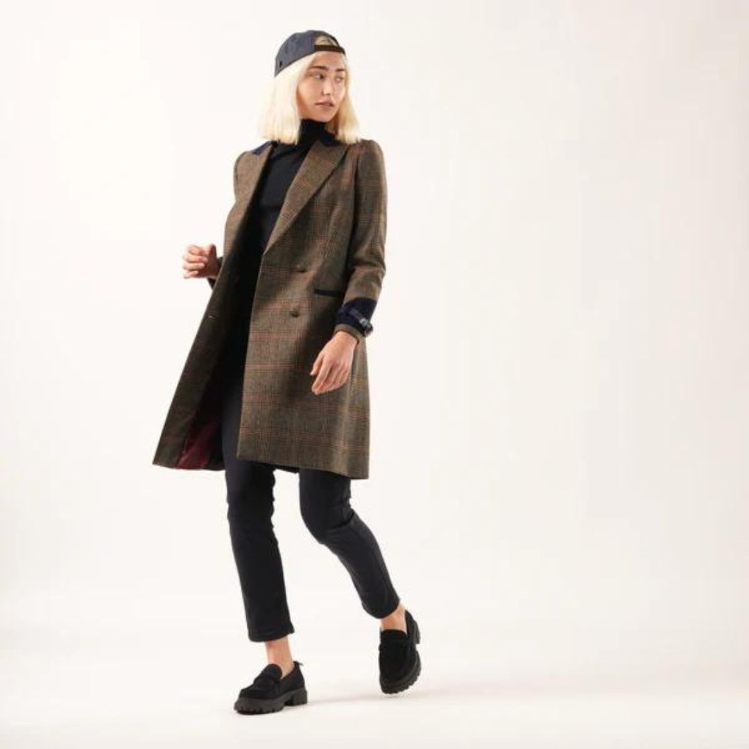 Welligogs Women's Kensington Wool Trench Coat in Midnight Blue