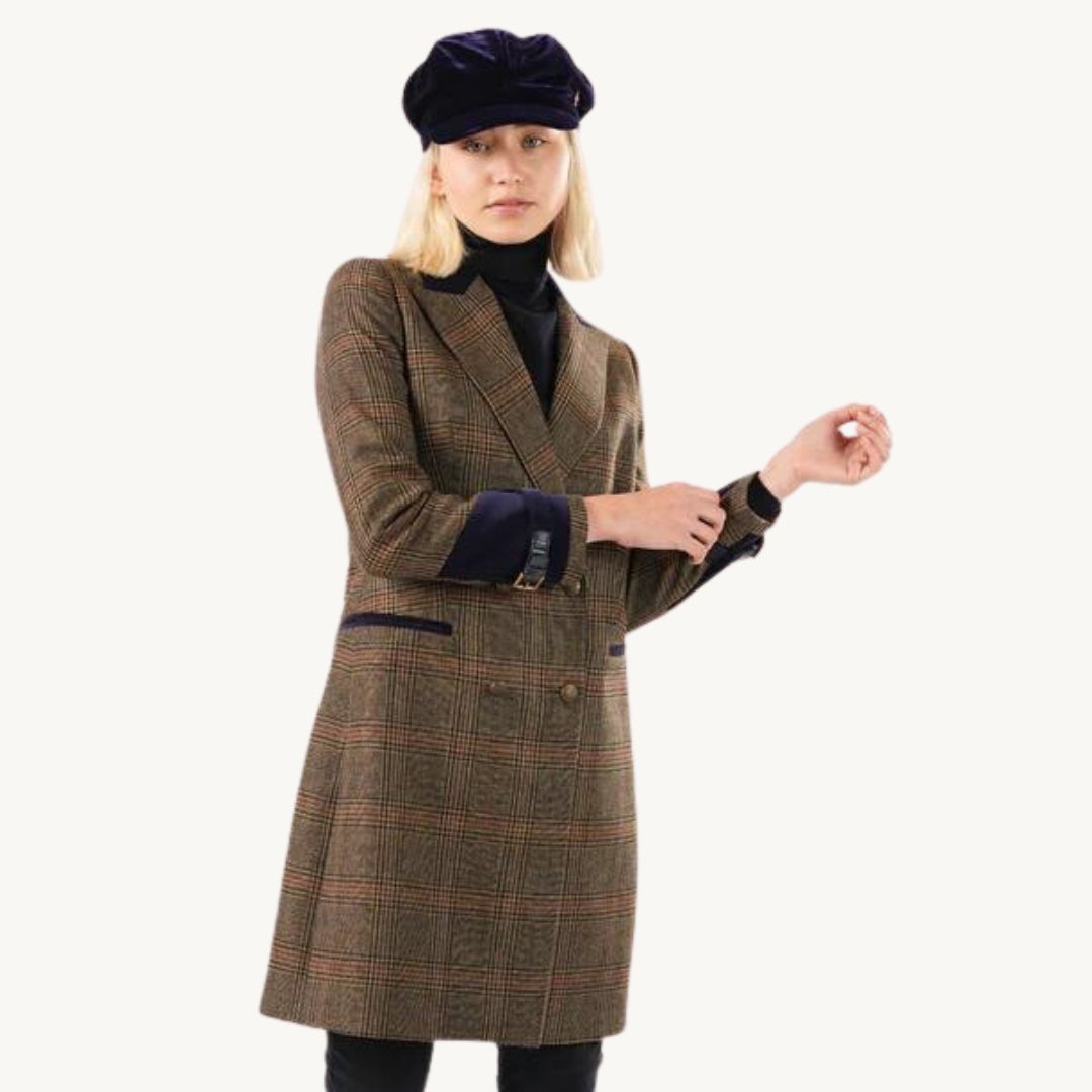 WG Women's Kensington Wool Trench Coat in Midnight Blue