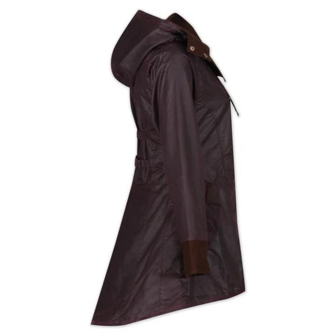 Welligogs Women's Louise Wax Coat in Mahogany