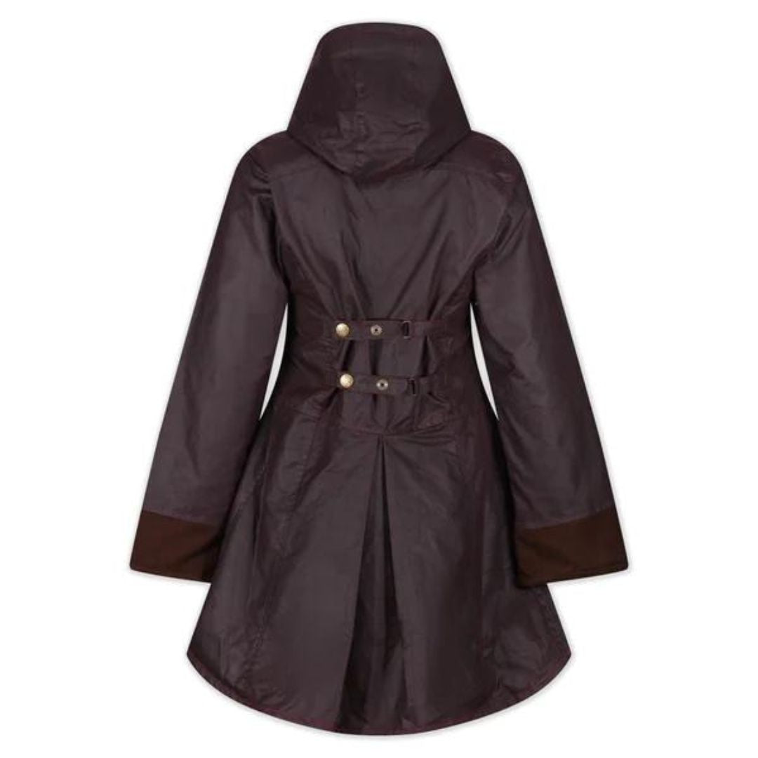 Welligogs Women's Louise Wax Coat in Mahogany