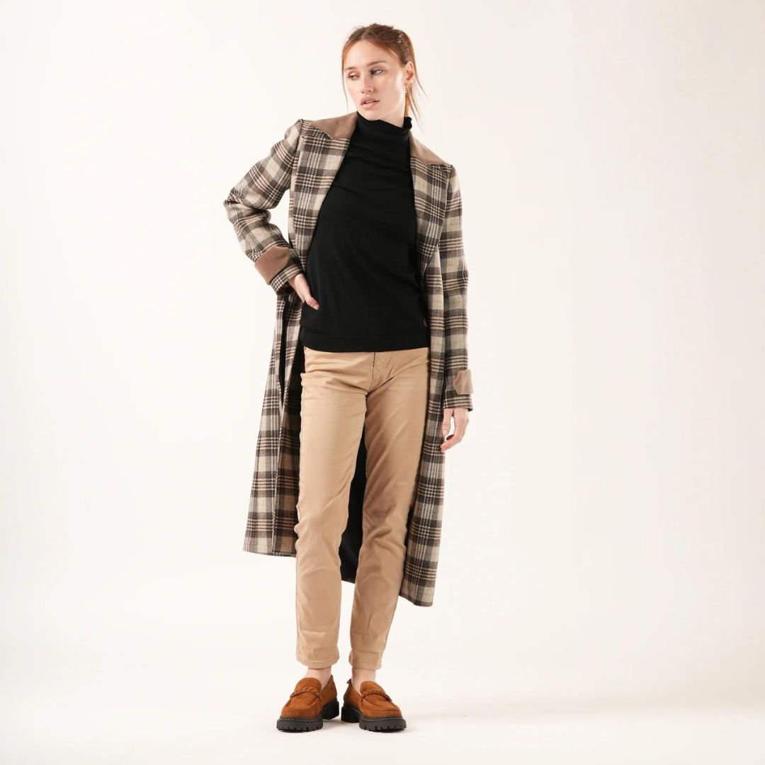Welligogs Women's Paddington Long Coat in Check