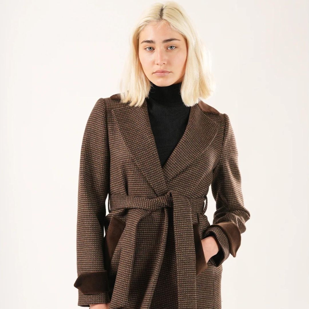 Welligogs Women's Paddington Long Coat in Coffee