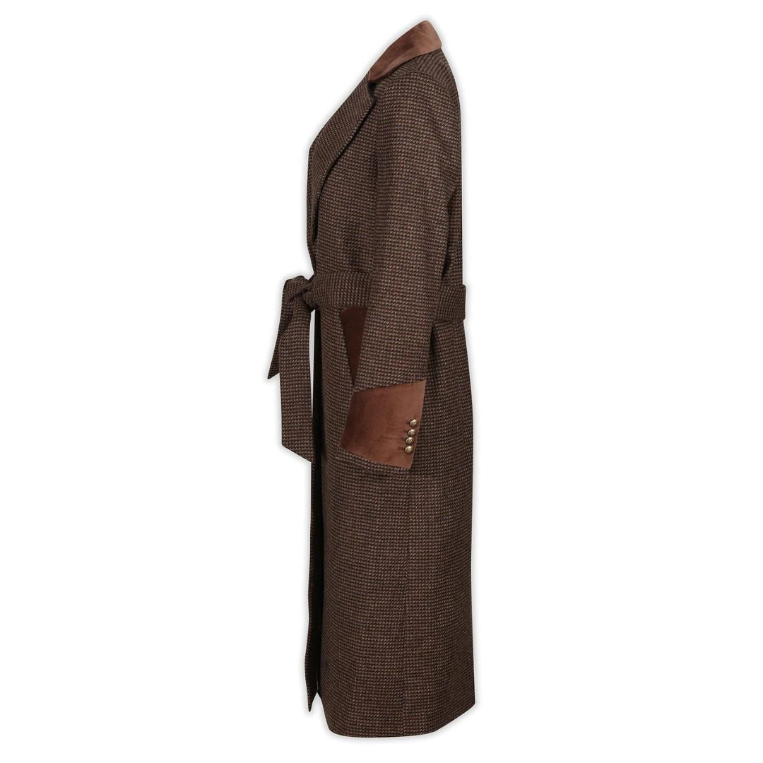 Welligogs Women's Paddington Long Coat in Coffee