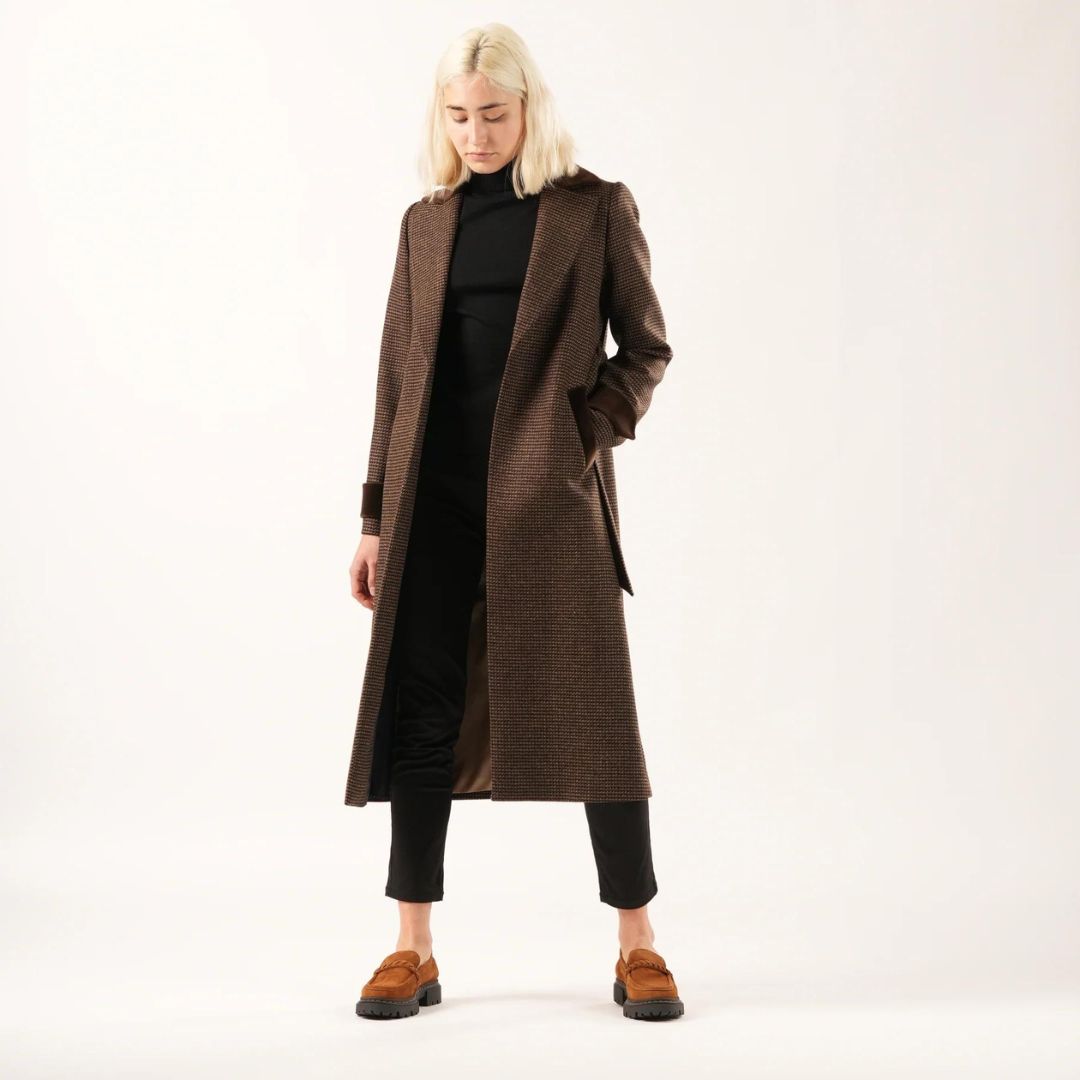 Welligogs Women's Paddington Long Coat in Coffee