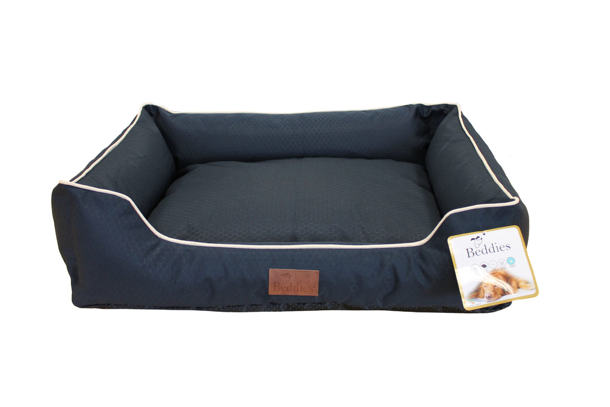 Beddies Waterproof Lounger Dog Bed in Navy and Beige