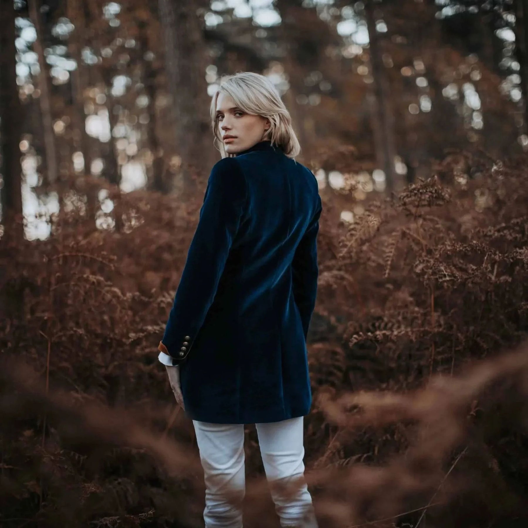 Welligogs Seville Velvet Coat in Navy