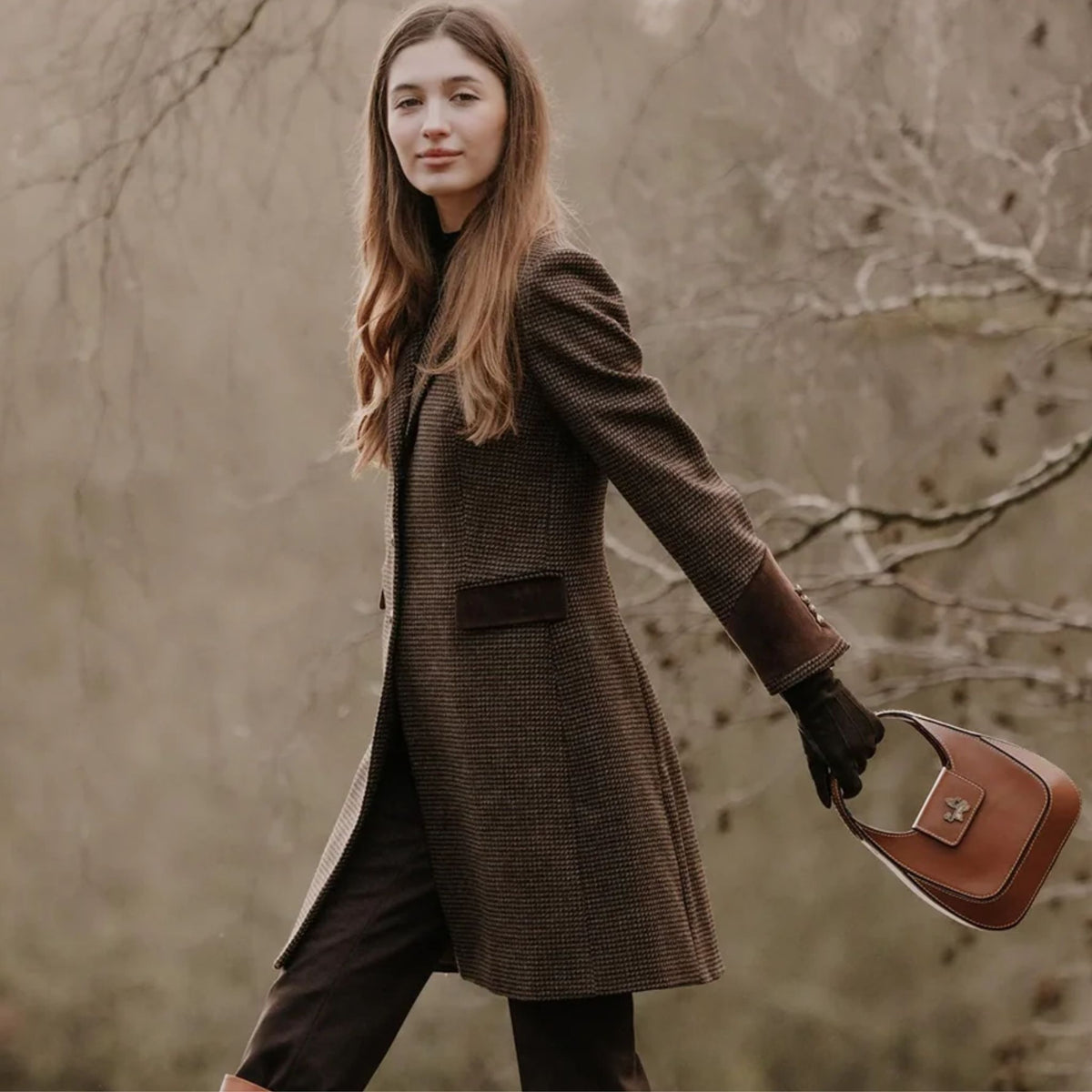 Welligogs Women's Demelza Wool Coat in Coffee