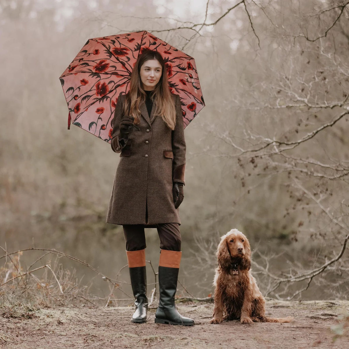 Welligogs Women's Demelza Wool Coat in Coffee