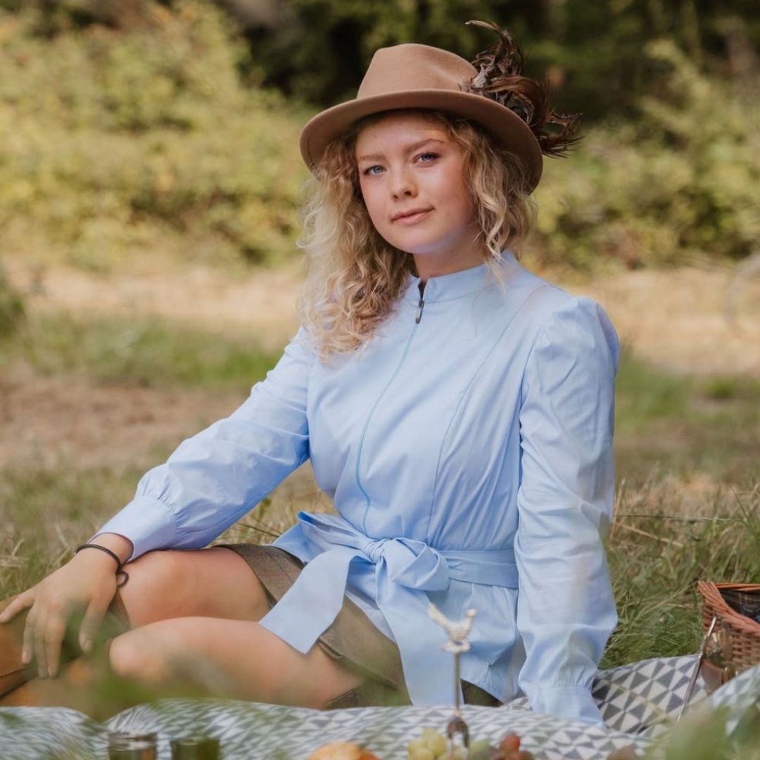 Welligogs Women's Henrietta Wrap Shirt in Blue