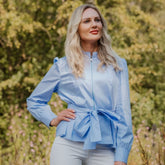 Welligogs Women's Henrietta Wrap Shirt in Blue