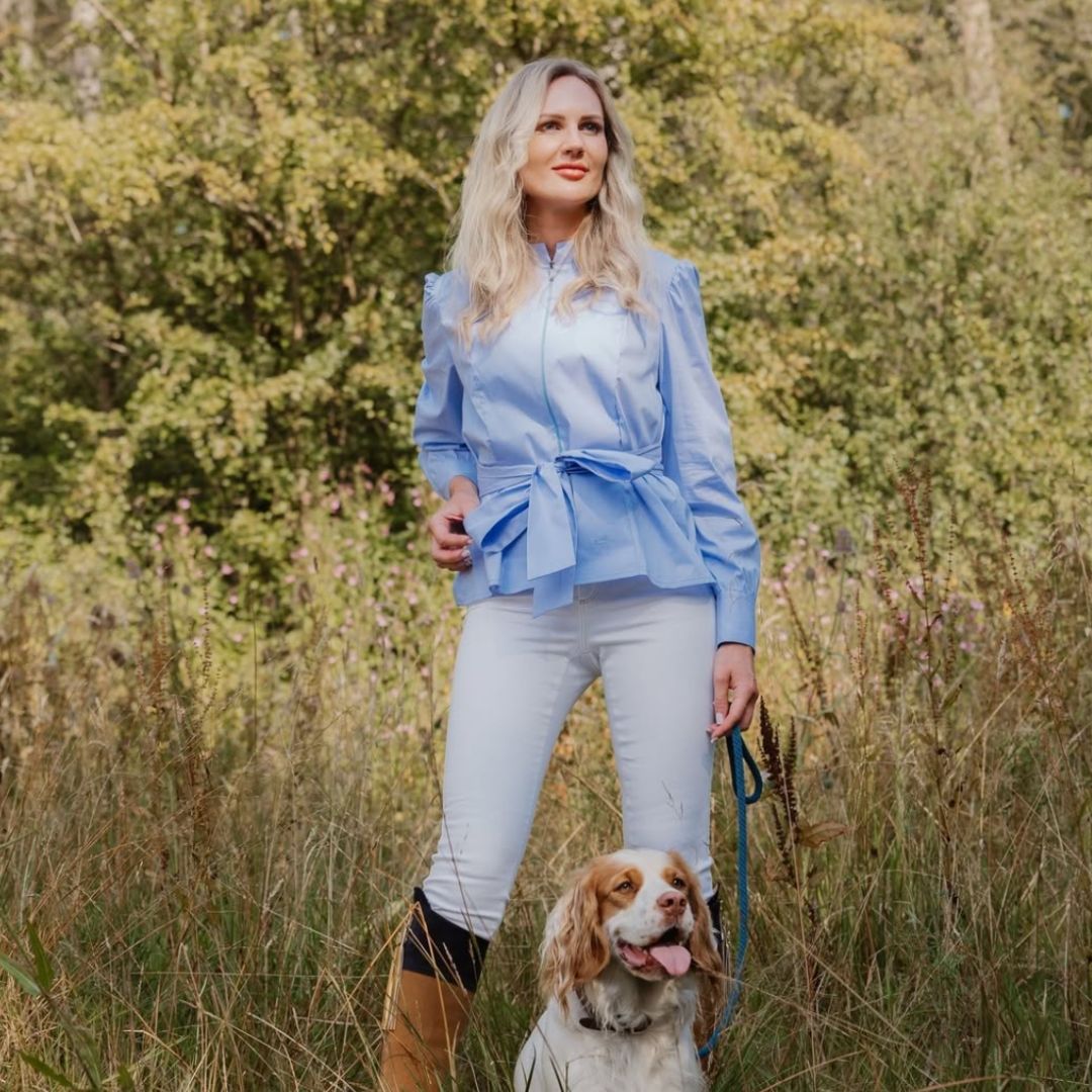 Welligogs Women's Henrietta Wrap Shirt in Blue