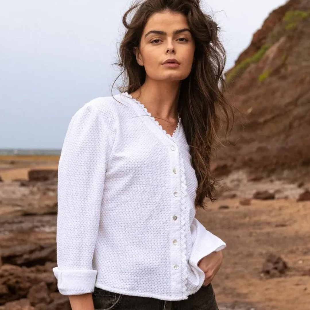 Welligogs Women's Millie Embroidered Blouse in White