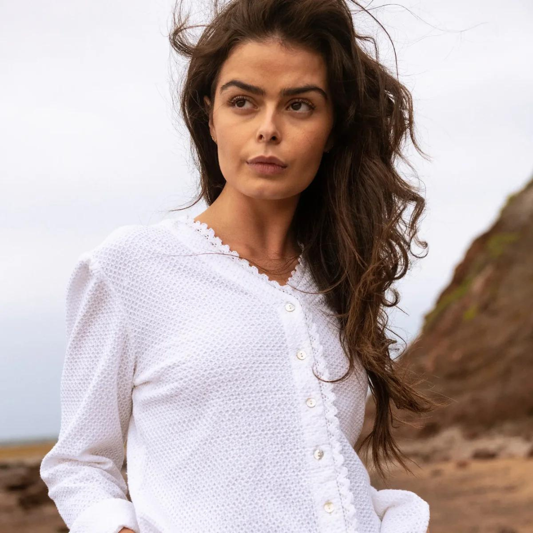 Welligogs Women's Millie Embroidered Blouse in White