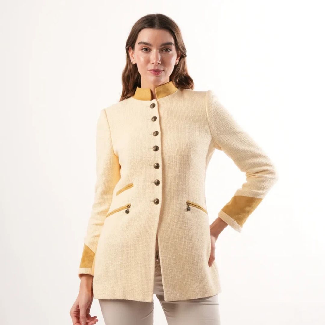 Welligogs Women's Henley Jacket in Pale Gold