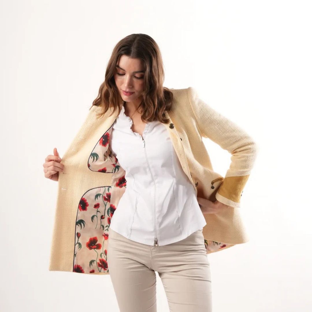 Welligogs Women's Henley Jacket in Pale Gold