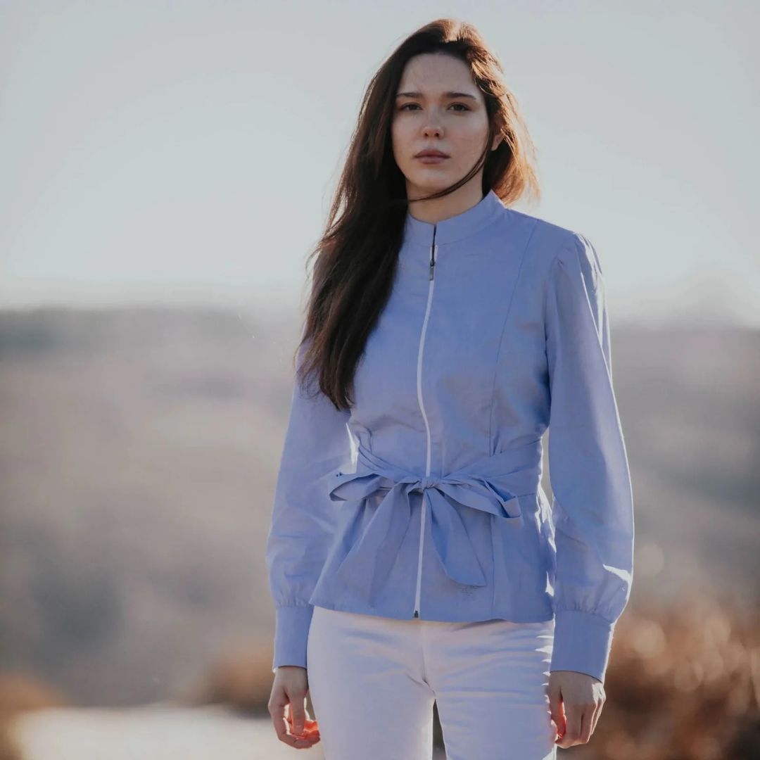 Welligogs Women's Henrietta Wrap Shirt in Blue