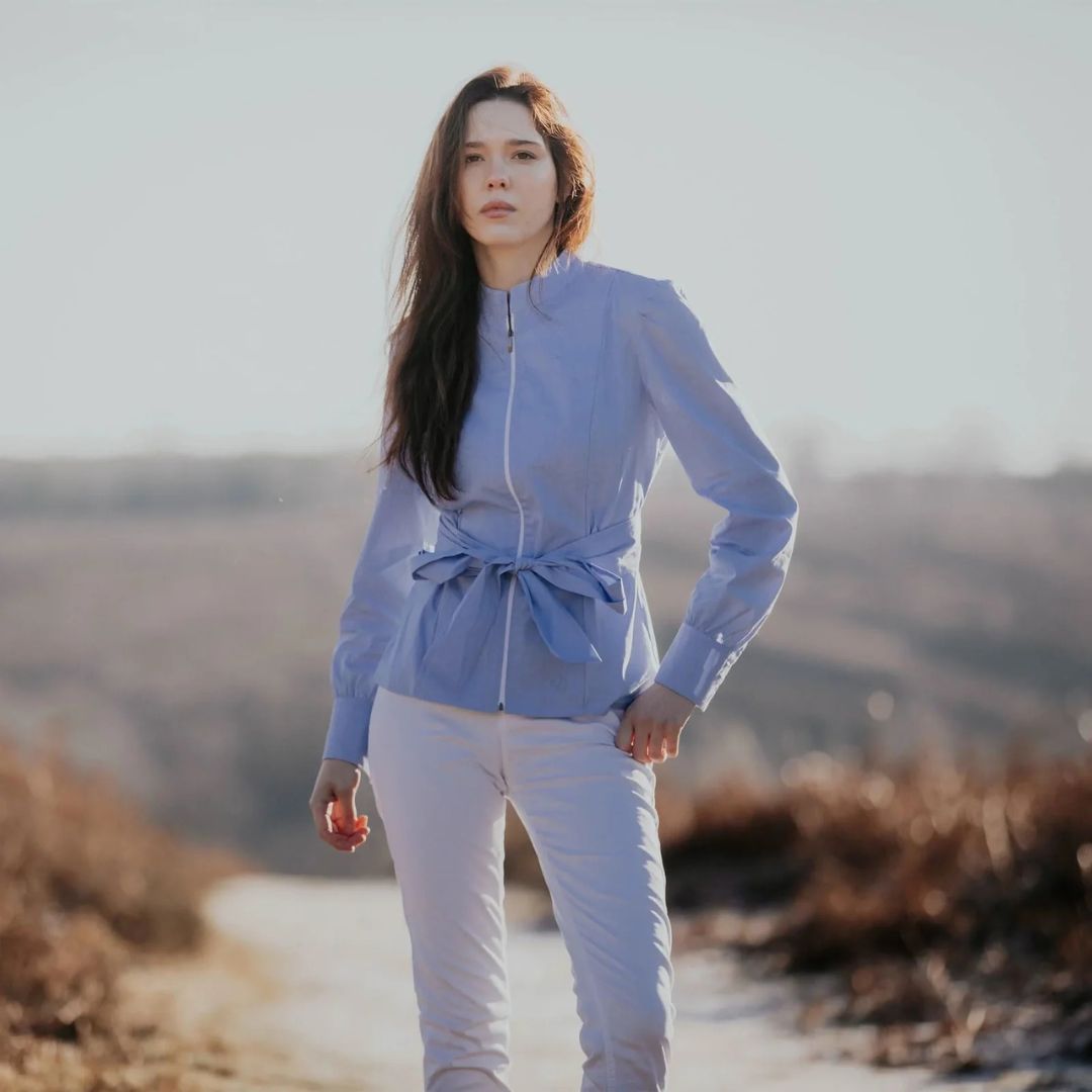 Welligogs Women's Henrietta Wrap Shirt in Blue