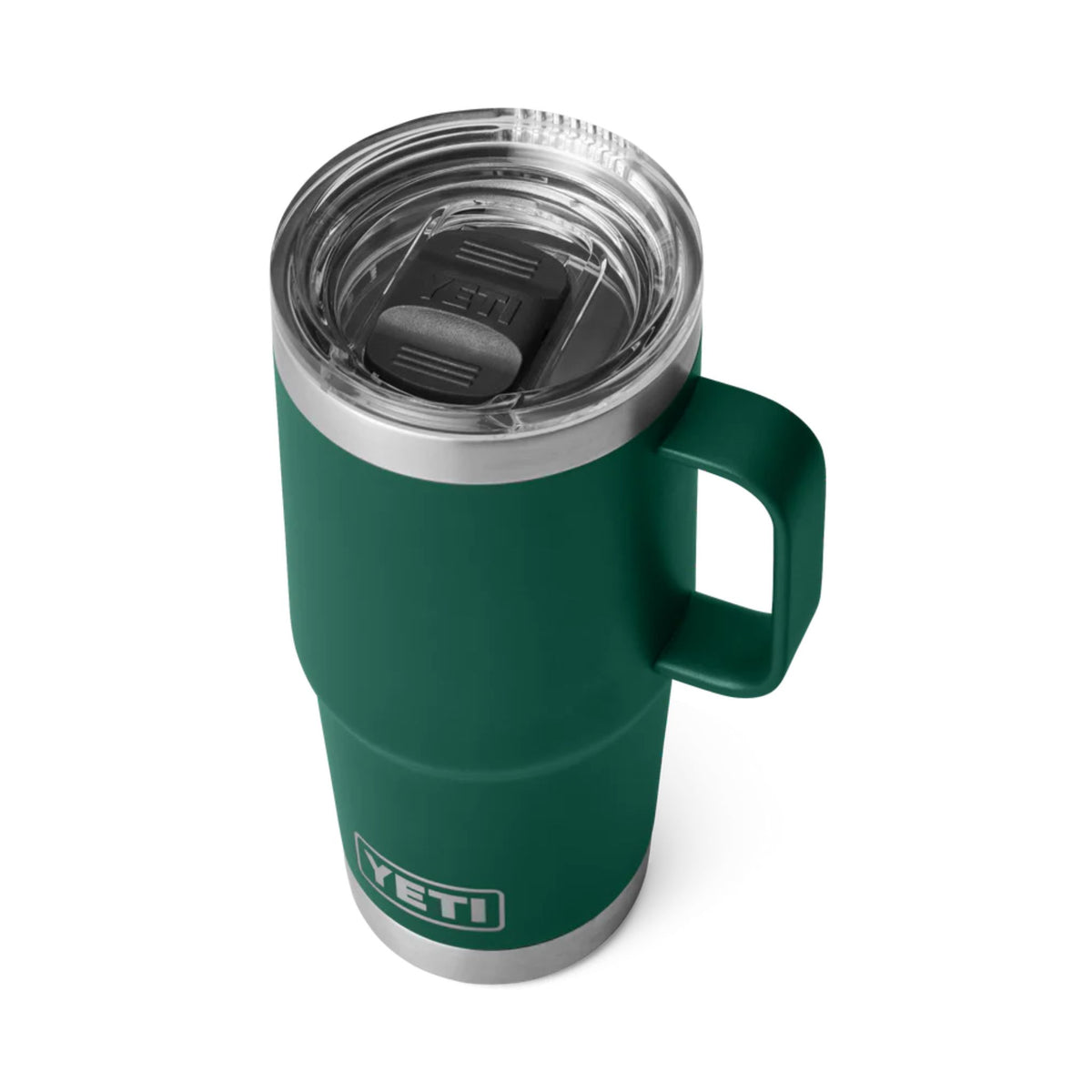 YETI Rambler 20 Oz Travel Mug in Black Green Forest (591ml) with StrongHold Lid