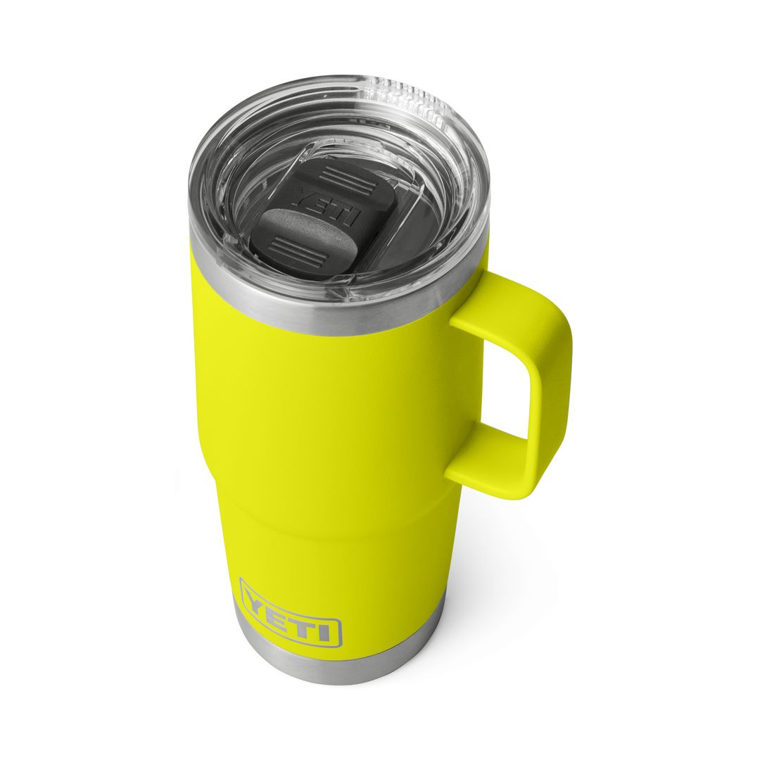 YETI Rambler 20 Oz Travel Mug in Firefly Yellow (591ml) with StrongHold Lid