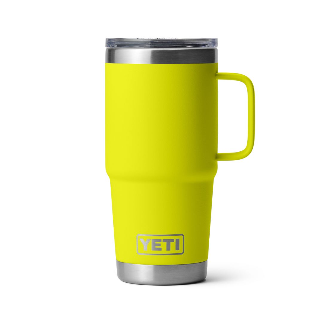 YETI Rambler 20 Oz Travel Mug in Firefly Yellow (591ml) with StrongHold Lid