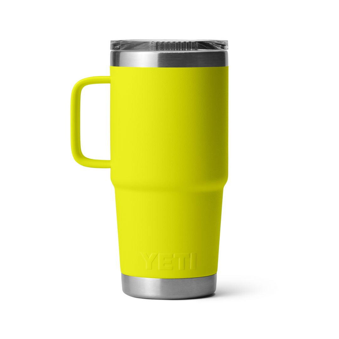 YETI Rambler 20 Oz Travel Mug in Firefly Yellow (591ml) with StrongHold Lid