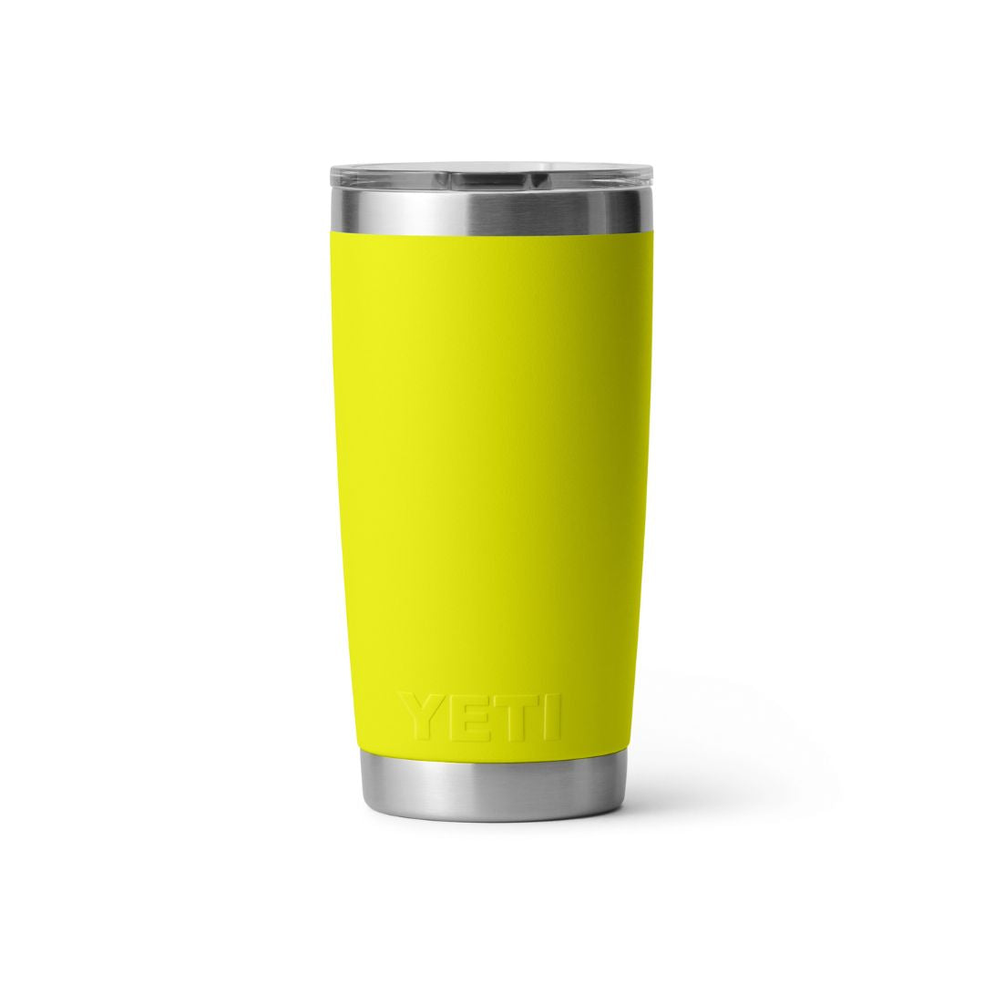 YETI Rambler 20 Oz Tumbler in Firefly Yellow (591ml) with Magslider Lid