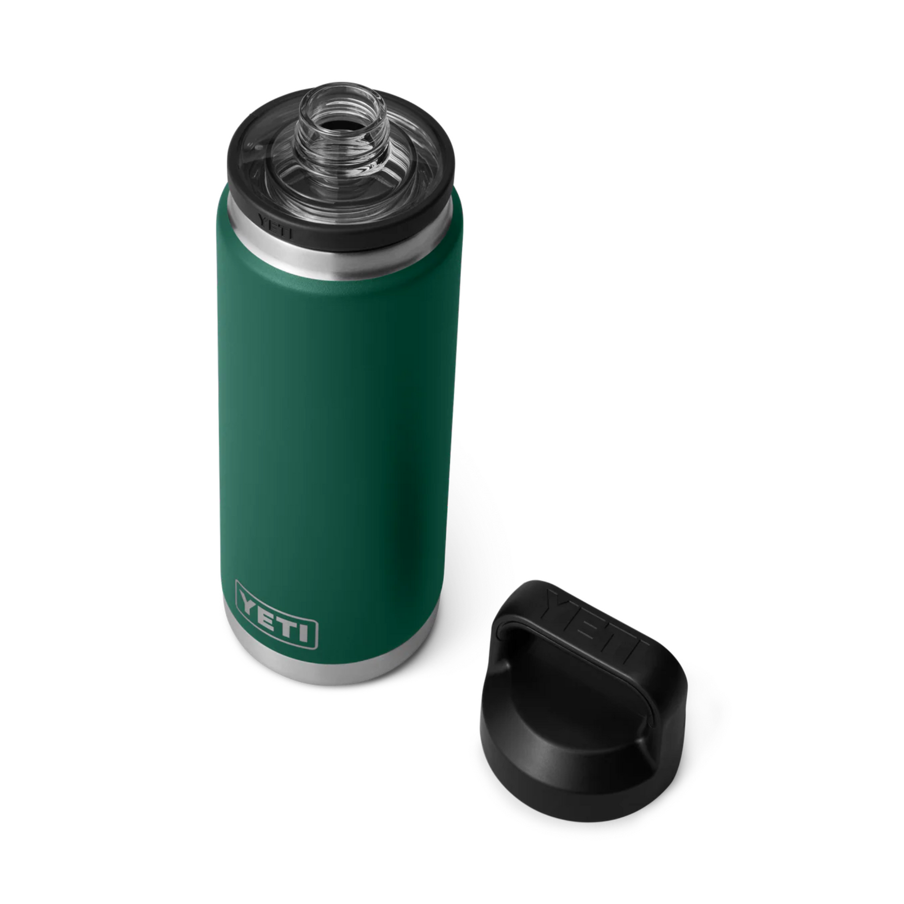 YETI Rambler 26 Oz Bottle in Black Forest Green (769 ml) with Chug Cap