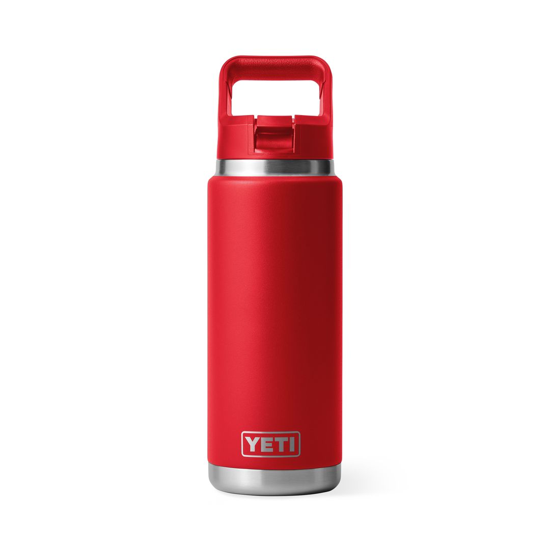 YETI Rambler 26 Oz Water Bottle in Rescue Red (769ml) with Straw Cap