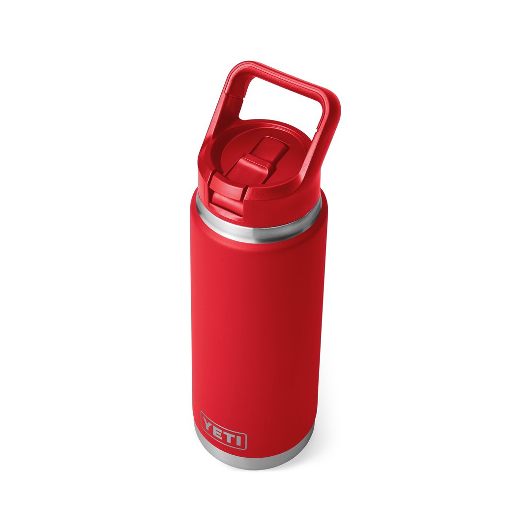 YETI Rambler 26 Oz Water Bottle in Rescue Red (769ml) with Straw Cap