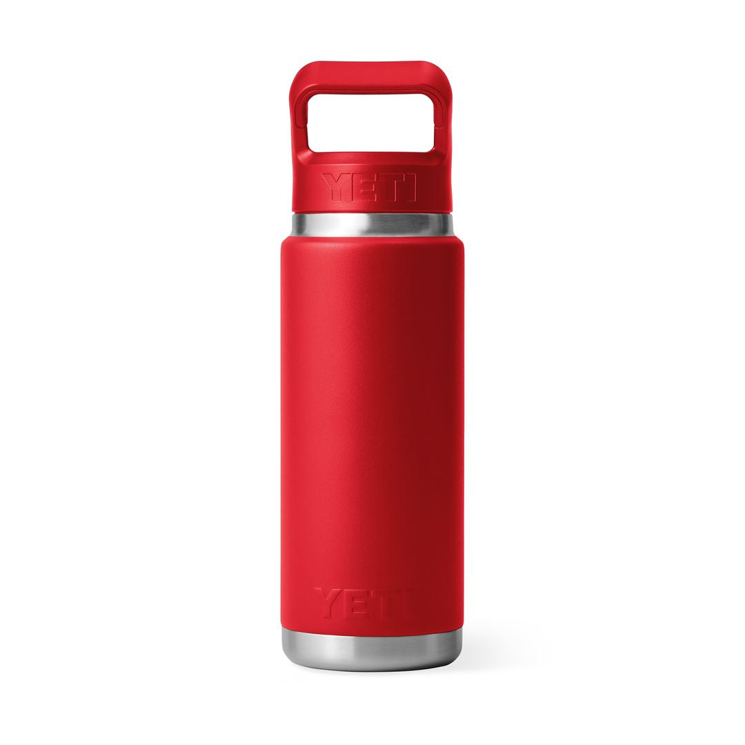 YETI Rambler 26 Oz Water Bottle in Rescue Red (769ml) with Straw Cap