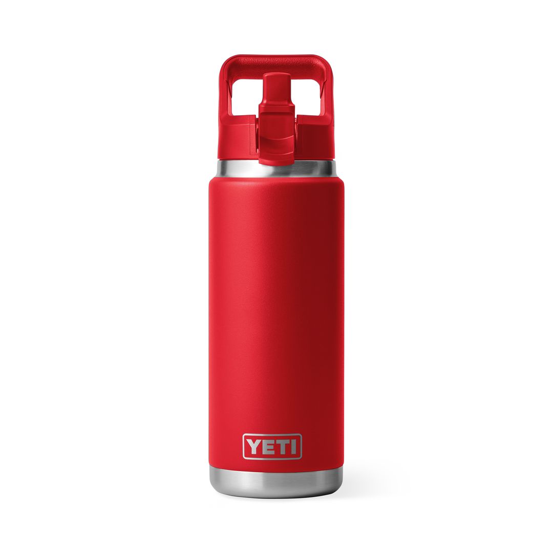 YETI Rambler 26 Oz Water Bottle in Rescue Red (769ml) with Straw Cap