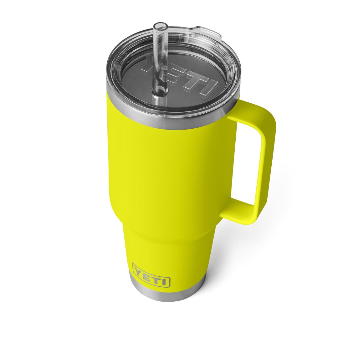 YETI Rambler 42 Oz Straw Mug in Firefly Yellow (1242ml) with Straw Lid