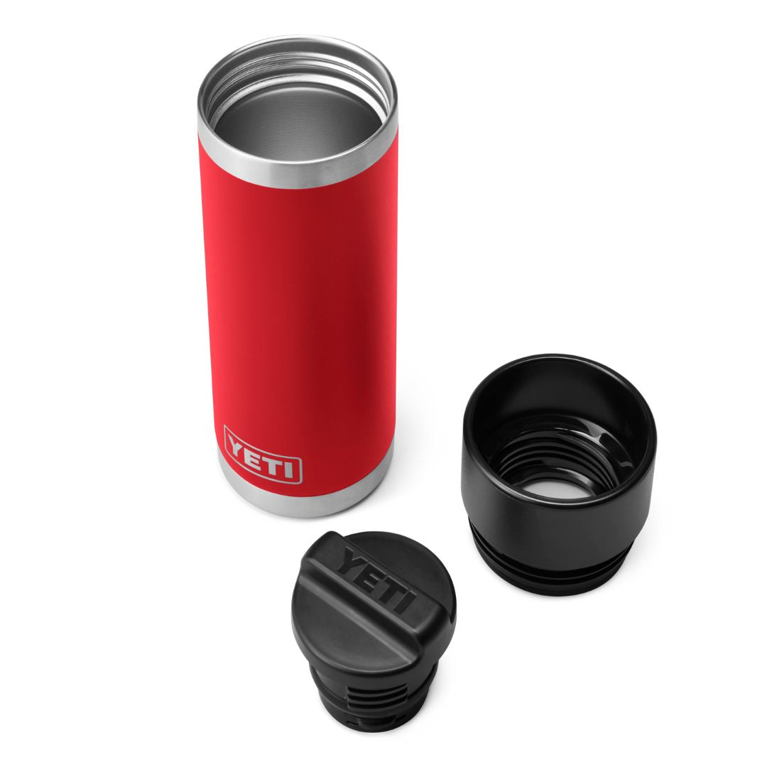 YETI Rambler 18 Oz Bottle in Rescue Red (532 ml) with Hotshot Cap