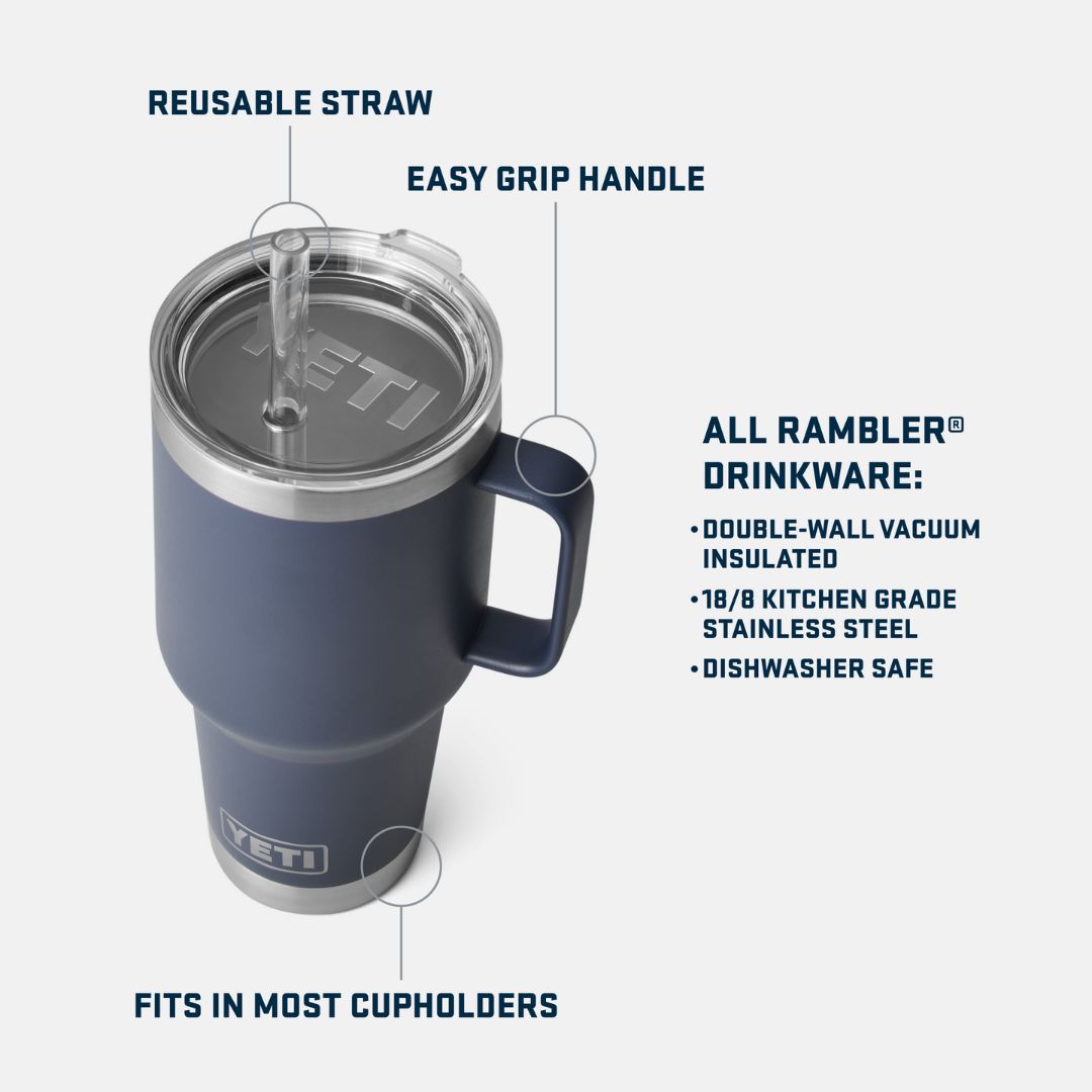 YETI Rambler 35 Oz Straw Mug in Navy (994 ml)